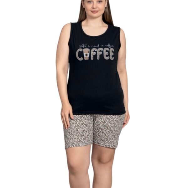 Βαμβακερό baby doll plus size “Coffee”