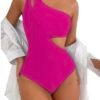 Ολόσωμο Μαγιό One Shoulder με Cut-Out