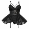 Μαύρο Babydoll Δαντέλας με Ζαρτιέρες