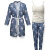 Σετ Πιτζάμας με Ρόμπα Floral – 3 Τεμάχια