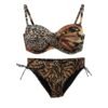 Σετ Μαγιό Animal Print με Ενίσχυση & Σούρα