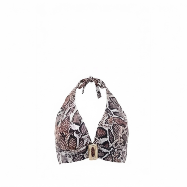 Animal Print Μαγιό Τρίγωνο με Χρυσή Λεπτομέρεια Selvaggia