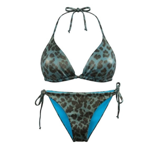 Animal Print Bikini Set με Μεταλλική όψη  & Δέσιμο