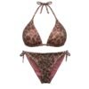 Animal Print Bikini Set με Μεταλλική όψη  & Δέσιμο