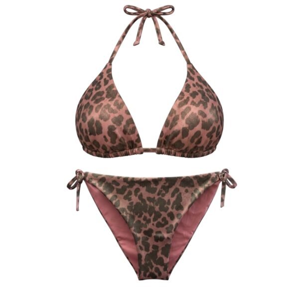 Animal Print Bikini Set με Μεταλλική όψη  & Δέσιμο