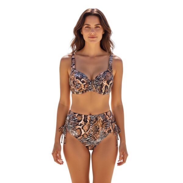 Σετ Μαγιό Animal Print με Μπανέλα & Ψηλόμεσο Σλιπ