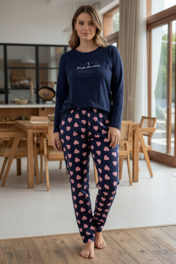Γυναικεία Plus Size Πιτζάμα με Καρδιές
