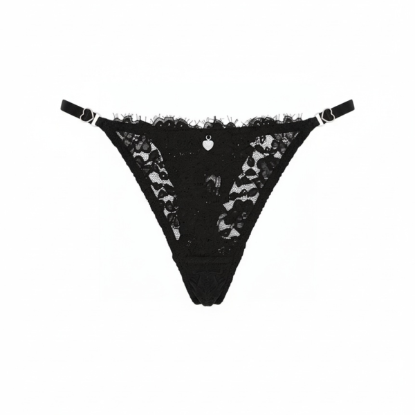 Ψηλόμεσο String με πέρλα & Ρυθμιζόμενα Λουράκια